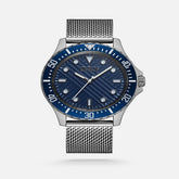  ساعة رجالية بسير شبكي رمادي